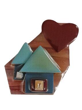 Lucinda Blue Green House Pin K513